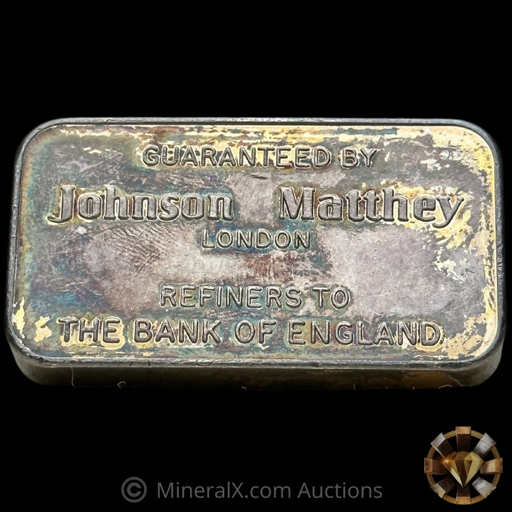 100g Johnson Matthey JM London Cambio Valorenbank Vintage Silver Bar