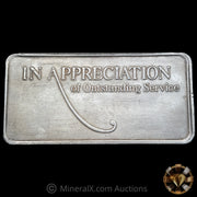 12oz In Appreciation of Outstanding Service Vintage Silver Bar