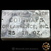 25oz Coinways of Lawrence Inc Vintage Silver Bar