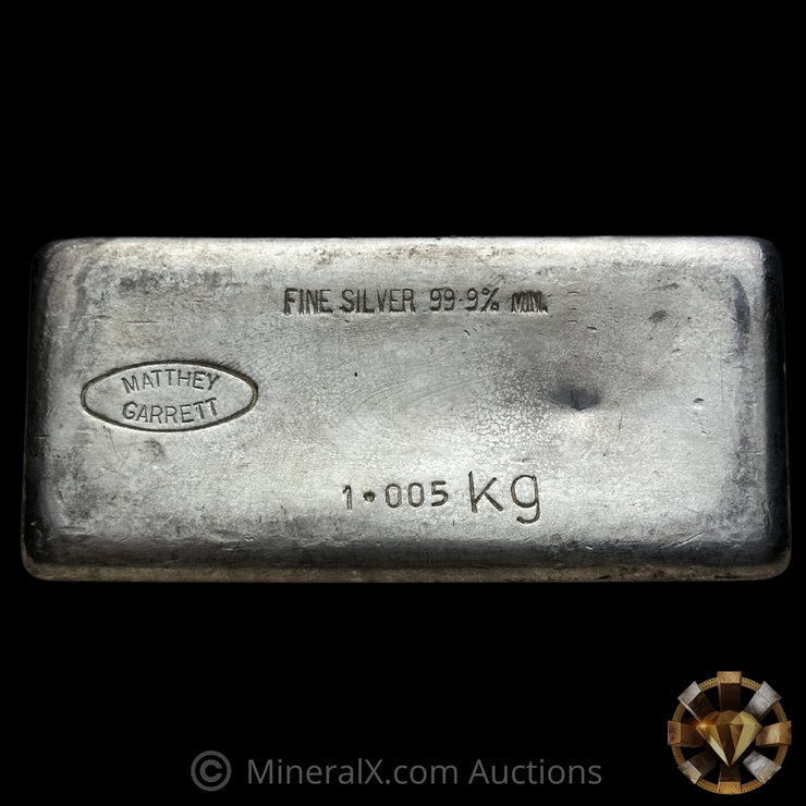 1.005Kg Kilo Matthey Garrett MG Australia Vintage Silver Bar