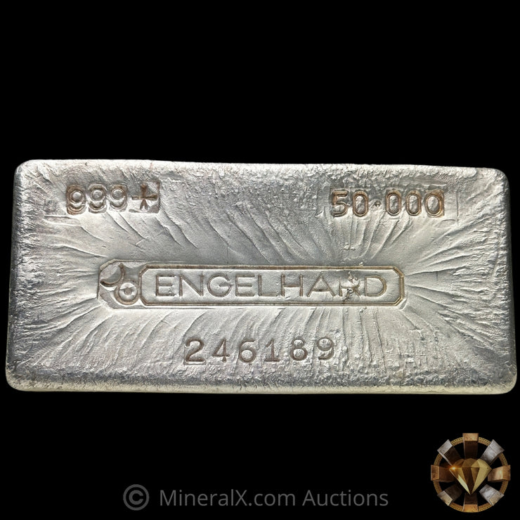 50oz Engelhard Bull Logo Vintage Silver Bar