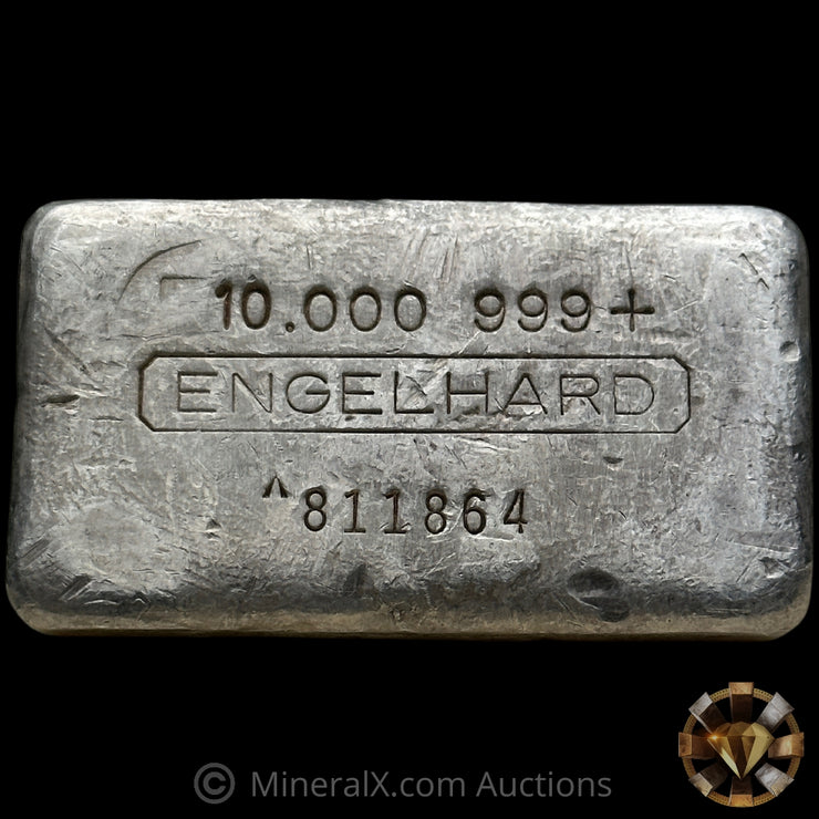 10oz Engelhard 6 Digit with Unique ^8 Leading Prefix Serial Vintage Silver Bar