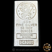 50oz 1985 Sunshine Mining Vintage Silver Bar