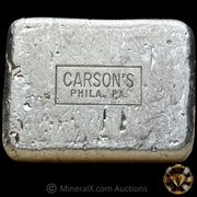 9.93oz Jade Assay Vintage Silver Bar with Carson's Philadelphia PA Reverse Counterstamp