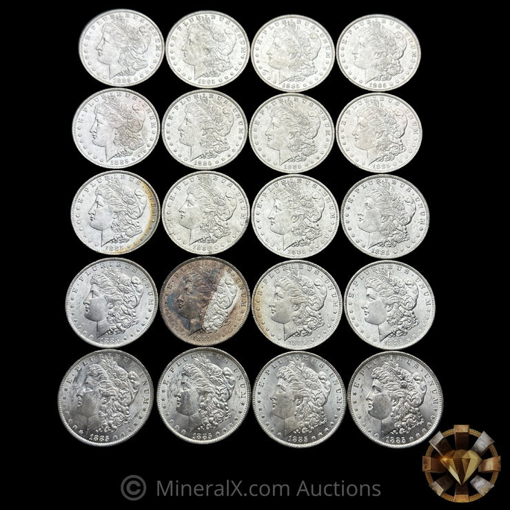 1885-O Gem BU Roll of 20 Morgan Silver Dollars (20 Total)