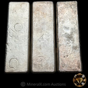 x3 50oz Johnson Matthey JM Trio Set of Vintage Silver Bars (150oz Total)