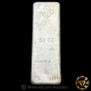 50oz Johnson Matthey JM Reverse 999+ Variety Vintage Silver Bar