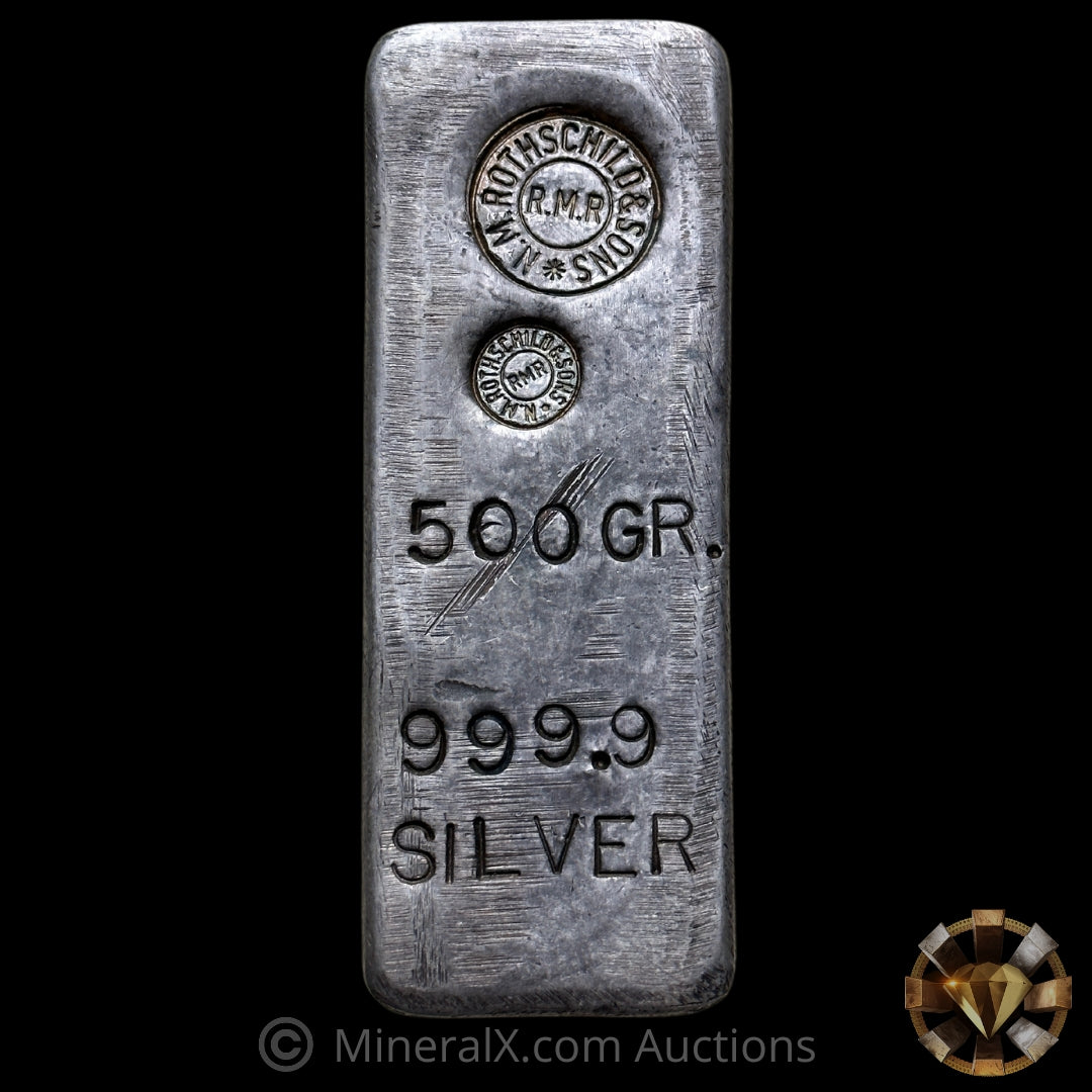 500g N.M. Rothschild & Sons RMR Vintage Silver Bar – MineralX