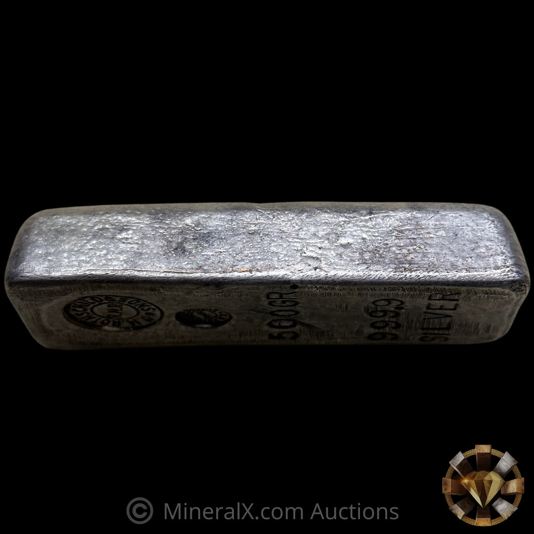 銀製　SILVER　年代物　約５００グラム 500g N.M. Rothschild & Sons RMR Vintage Silver Bar – MineralX