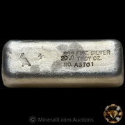 20oz Golden Analytical GA Vintage Silver Bar with Silver Investments Inc Reverse Counterstamp