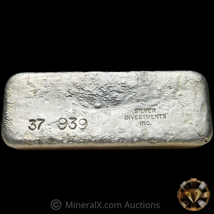 20oz Golden Analytical GA Vintage Silver Bar with Silver Investments Inc Reverse Counterstamp