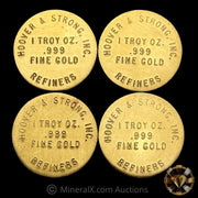 x4 1oz Hoover & Strong Inc Vintage Gold Coins / Rounds (4oz Total)