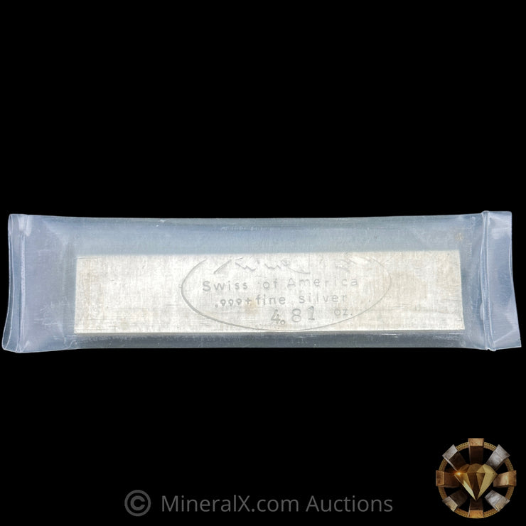 4.81oz Swiss Of America Vintage Silver Bar In Seal