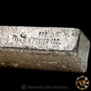 15.676oz W H Foster Vintage Silver Bar with Unique Front/Back Double Stamped Hallmark