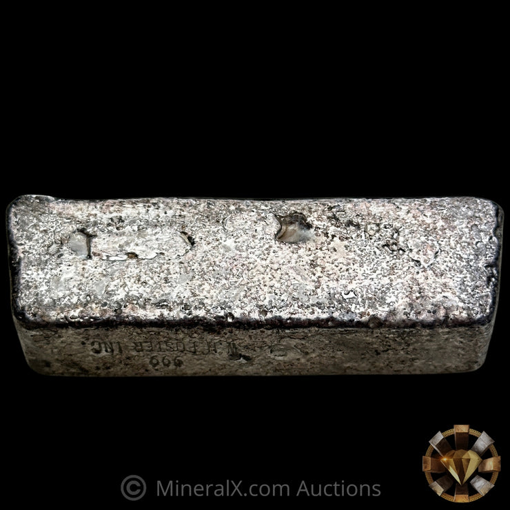 15.676oz W H Foster Vintage Silver Bar with Unique Front/Back Double Stamped Hallmark