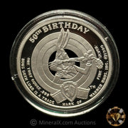1oz Bugs Bunny "Whats Up Doc?" 50th Birthday Anniversary Rarities Mint 1990 Warner Bros Inc Silver Coin with Original Box & Papers