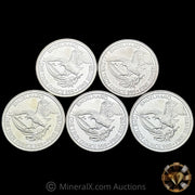 x5 1oz 1984 Engelhard Prospector Vintage Silver Coins