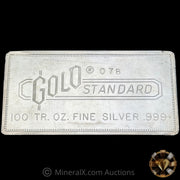 100oz Engelhard Gold Standard Corporation 2nd Series Decorative Pressed Vintage Silver Bar With Low 0 Leading Serial