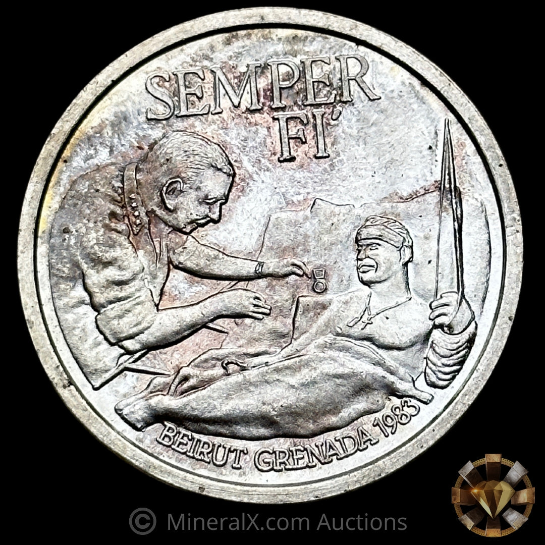 1oz Semper Fi Beirut Grenada 1983 Vintage Silver Coin – MineralX