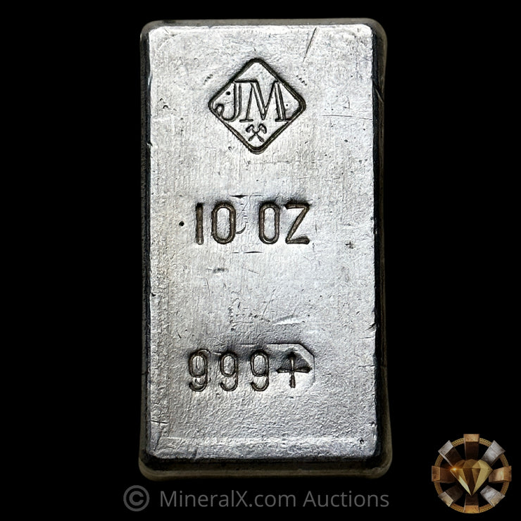 10oz Johnson Matthey JM Reverse Stamp Vintage Silver Bar