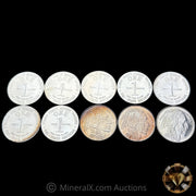 x10 1oz Vintage Silver Coins (x7 Tri State, x3 Indian Head)