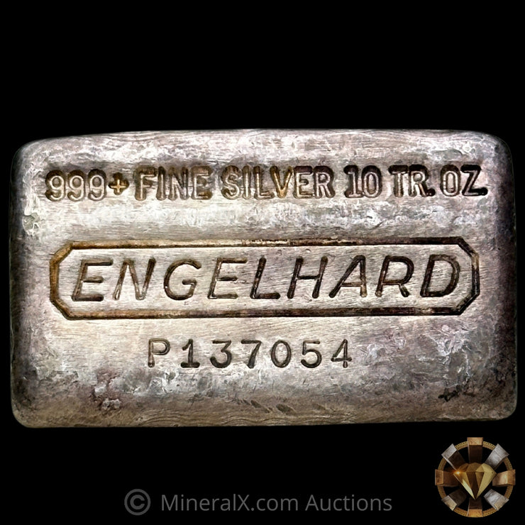 10oz Engelhard Waffleback Vintage Silver Bar With Reverse Convex Stampings