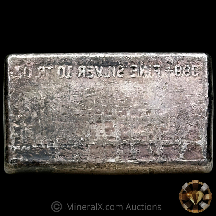10oz Engelhard Waffleback Vintage Silver Bar With Reverse Convex Stampings