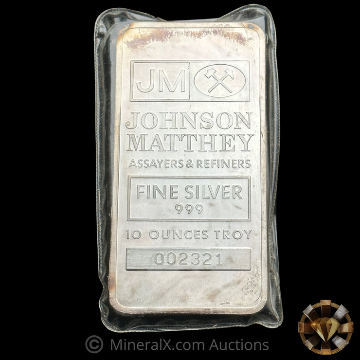 10oz 1982 Ranchers Exploration Escalante Mine Johnson Matthey JM Vintage Silver Bar In Original Seal