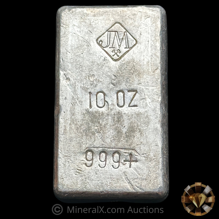 10oz Johnson Matthey JM Reverse Stamp Vintage Silver Bar