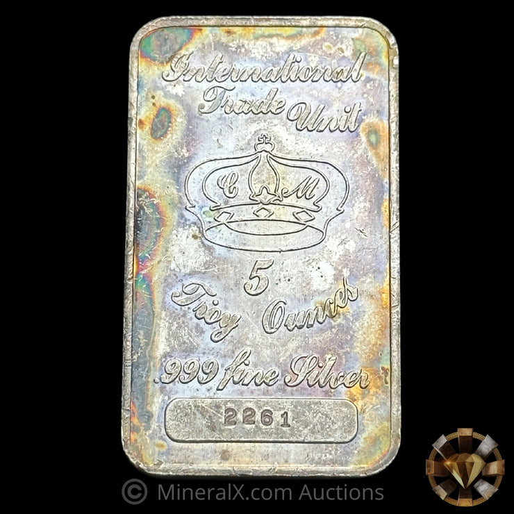 5oz Crown Mint CCM International Trade Unit Vintage Silver Bar