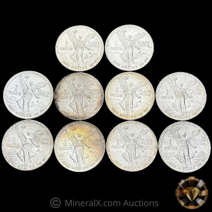 x10 1oz Gem BU Mexican Libertad Silver Coins