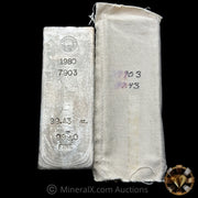 99.43oz 1980 Homestake Mining Company Vintage Silver Bar With Canvas Bag