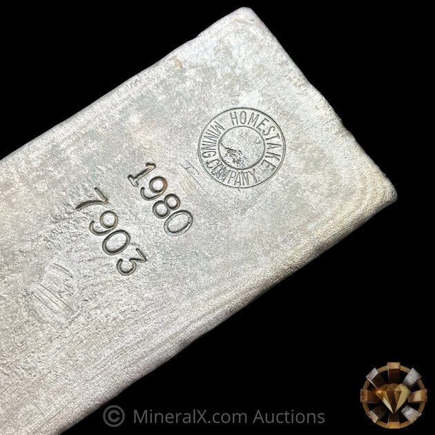 99.43oz 1980 Homestake Mining Company Vintage Silver Bar With Canvas B ...
