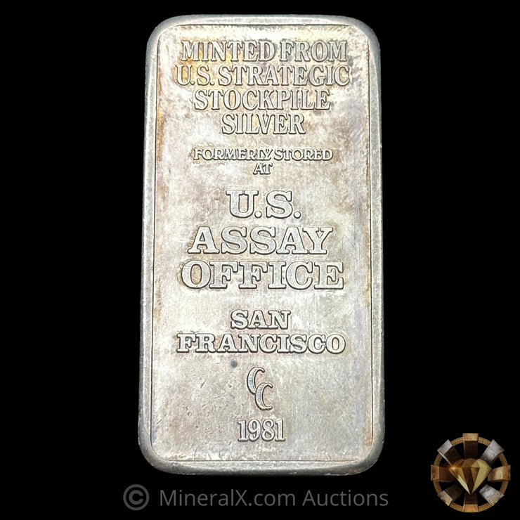 5oz US Assay Office Strategic Stockpile Vintage Silver Bar