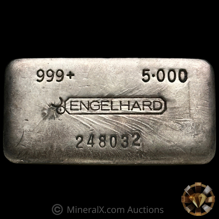 5oz Engelhard Bull Logo Vintage Silver Bar