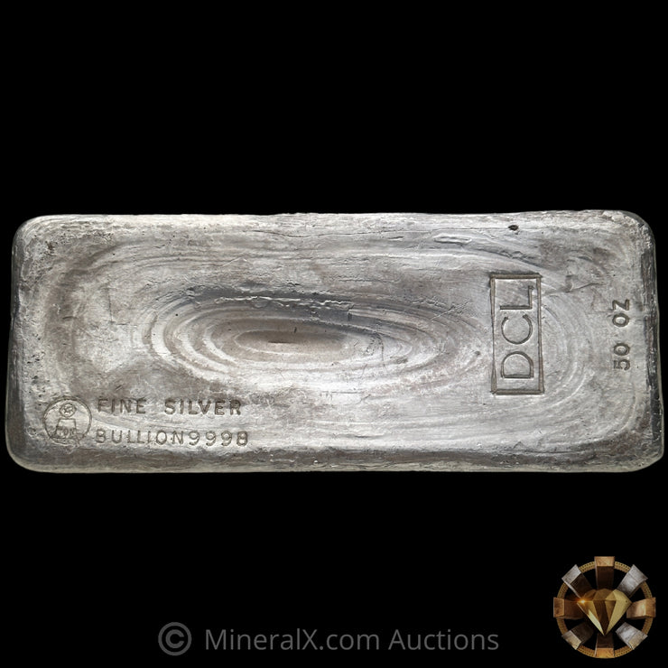 50oz Harrington Metallurgy Ltd Australia Vintage Silver Bar with DCL Counterstamp