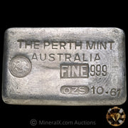 10.61oz The Perth Mint Australia Type A Vintage Silver Bar