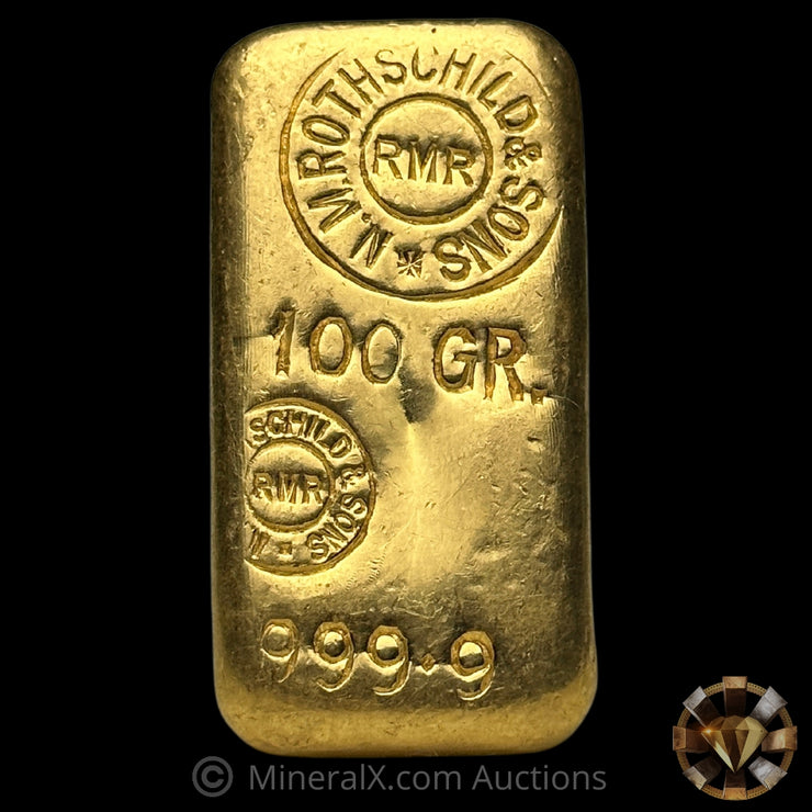 100g NM Rothschild & Sons Vintage Gold Bar