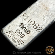 Kilo Engelhard London Vintage Silver Bar With Mocatta & Goldsmid Counterstamp