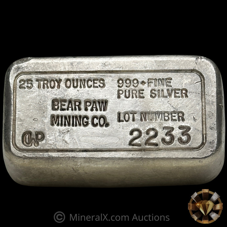 25.91oz Bear Paw Mining Co Vintage Silver Bar