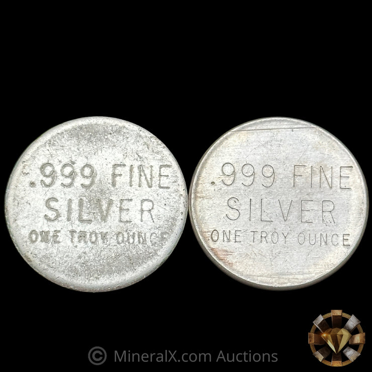 x2 No Hallmark Blank Vintage Silver Rounds