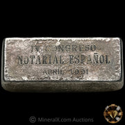 100.4g 1991 IV Congreso Notarial Espanol Metales Preciosos Vintage Silver Bar