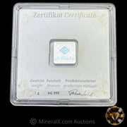 x16 1g Geiger Gold & Silver Square Bars In Original Assay Packaging (8g Gold & 8g Silver)