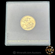 7.98g 1978 Gold Sovereign Queen Elizabeth II Coin Sealed In Johnson Matthey Bankers Limited Vintage Case