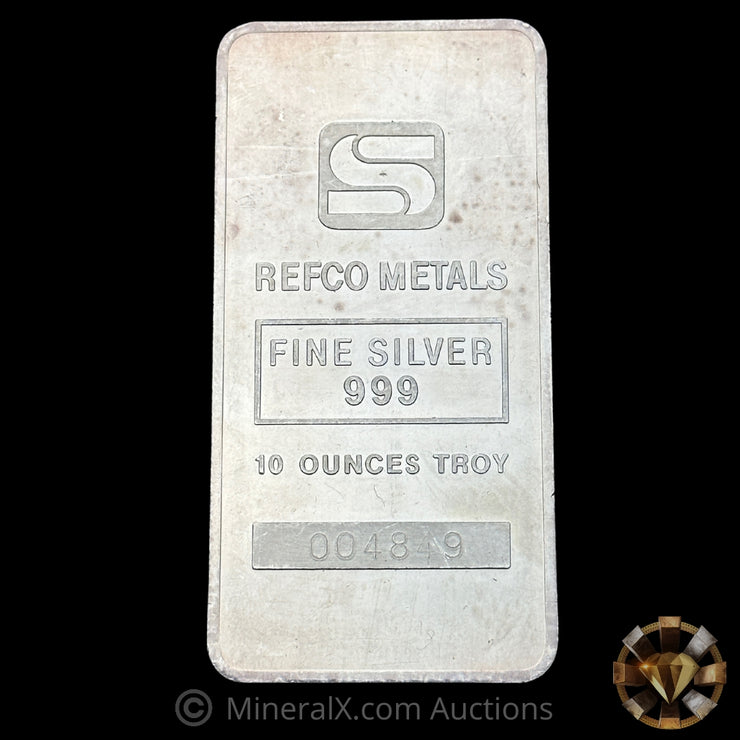 10oz Simmons Refco Metals Vintage Silver Bar