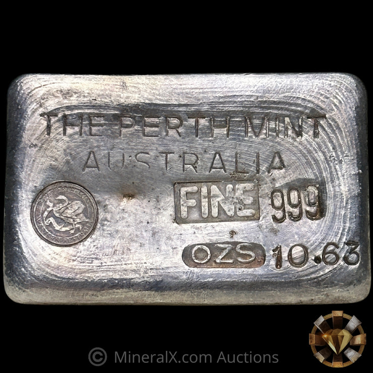 10.63oz The Perth Mint Australia Type A Vintage Silver Bar
