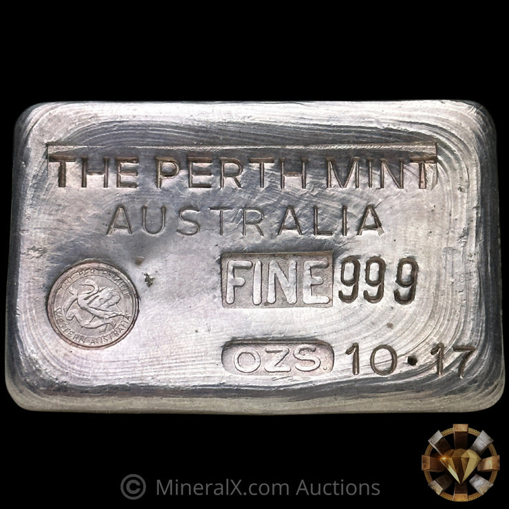 10.17oz The Perth Mint Australia Type A "Wide 999 Variety" Vintage Silver Bar