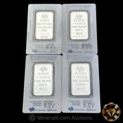 x4 1oz PAMP Fortuna Silver Bars In Assay