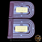 x2 1/2oz (1oz) Engelhard Sequential Serial Vintage Gold Bars Mint In Maroon Seals