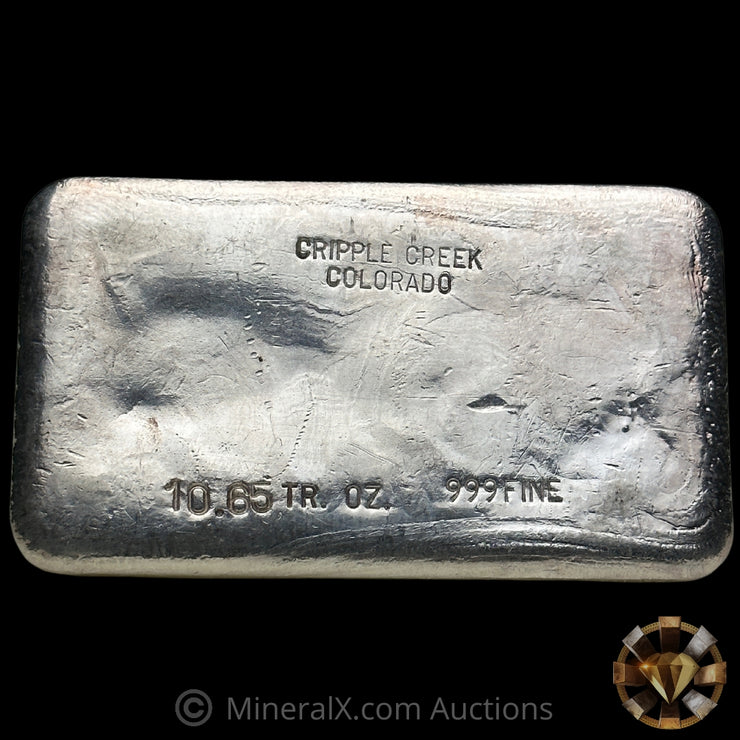 10.85oz Cripple Creek Colorado Vintage Silver Bar